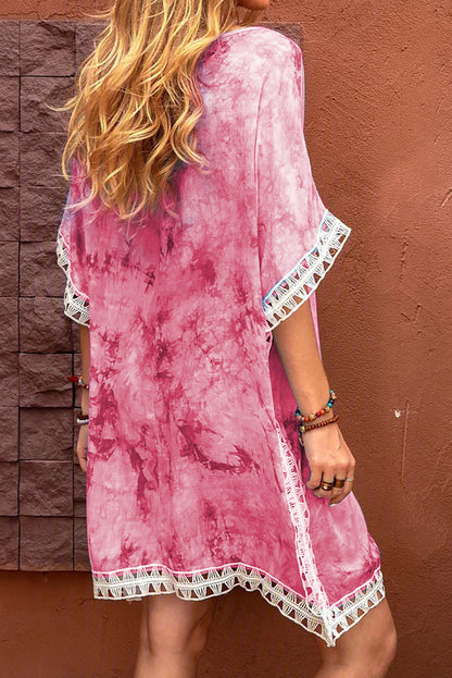 Vestido de playa teñido anudado a crochet 