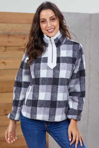 Sudadera de pelo con cremallera en el cuello