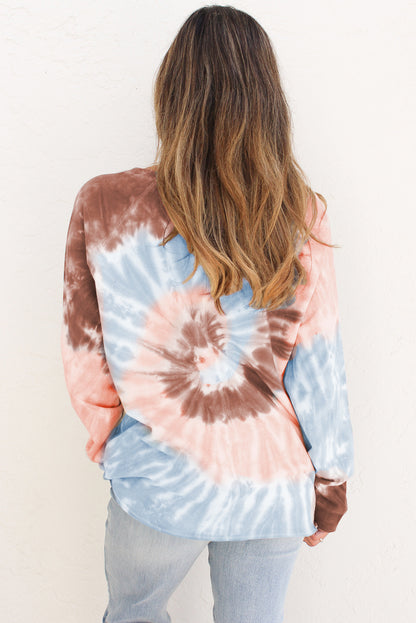 Sudadera de ocio holgada con teñido anudado de Ombre 