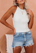 Cropped Ribbed Halter Tank