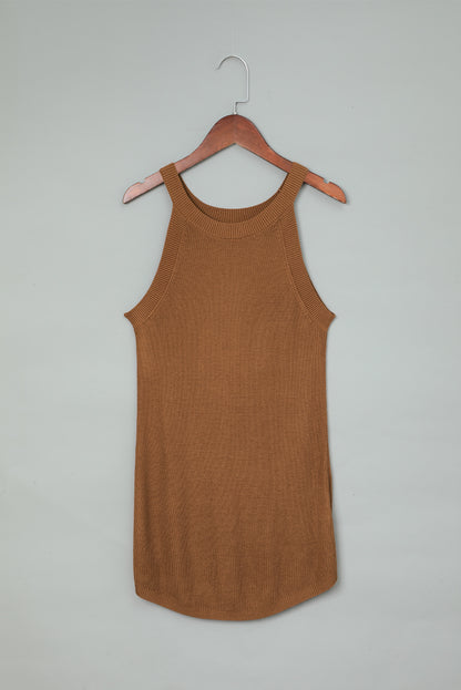 Débardeur slim en tricot côtelé uni 