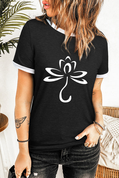 Top de manga corta con cuello redondo