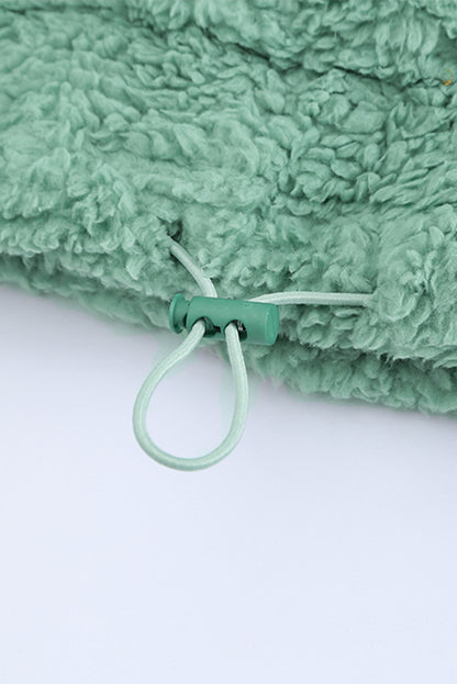 Sweat-shirt à capuche zippé 1/4 en sherpa avec kangourou