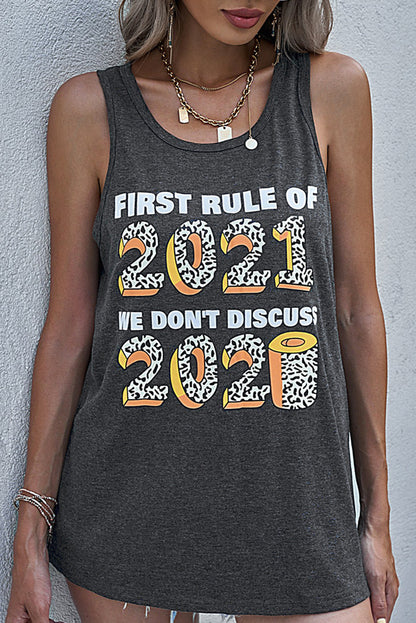 Chaleco gris con estampado de eslogan