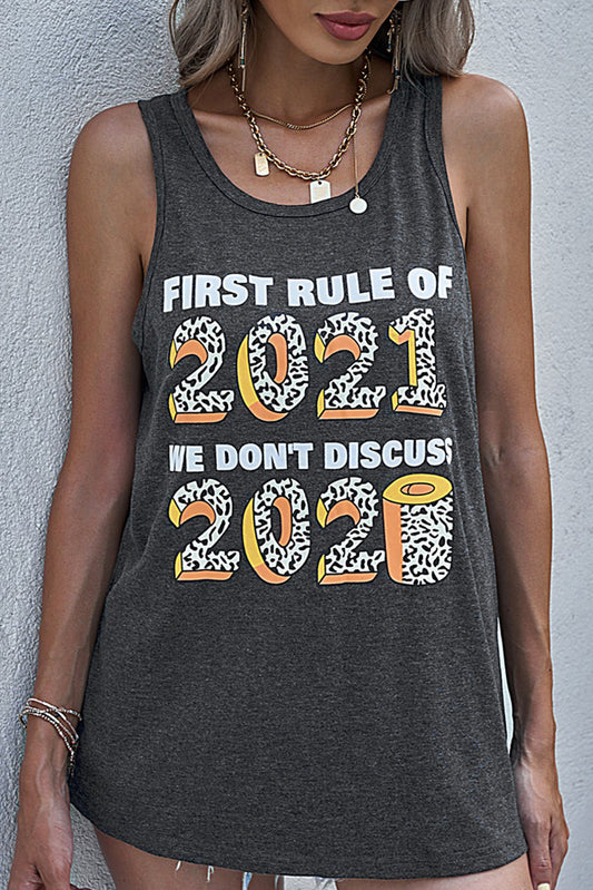 Chaleco gris con estampado de eslogan