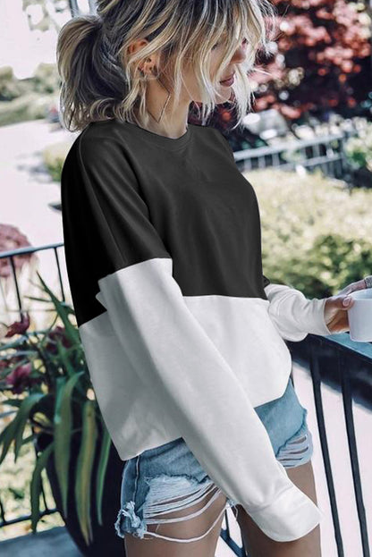 Patchwork Dropped Shoulder Sweatshirt