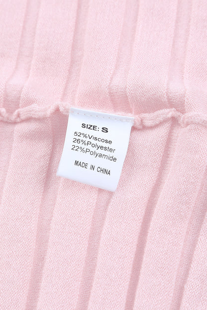 Cárdigan de punto acanalado con frente abierto 