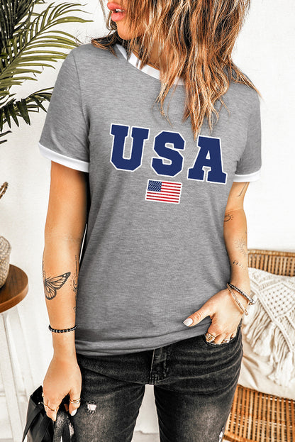 Top de manga corta con cuello redondo