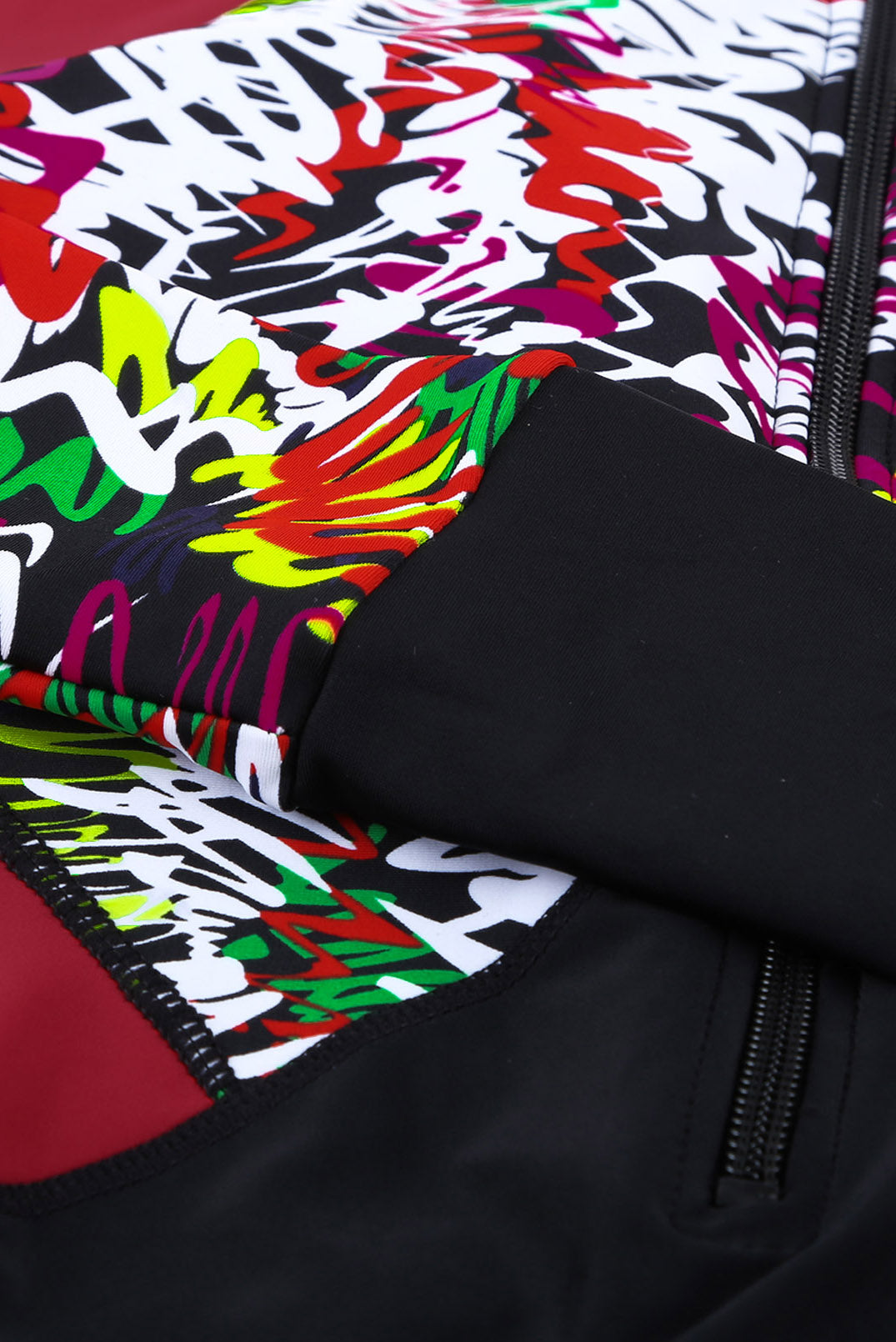 Traje de baño de una pieza Rashguard con patchwork a rayas florales