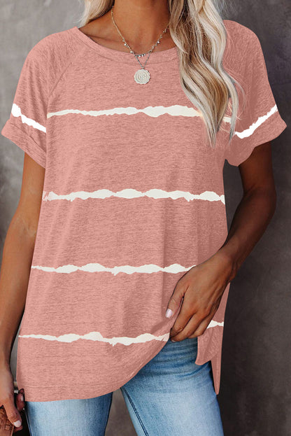 Camiseta holgada con estampado de rayas