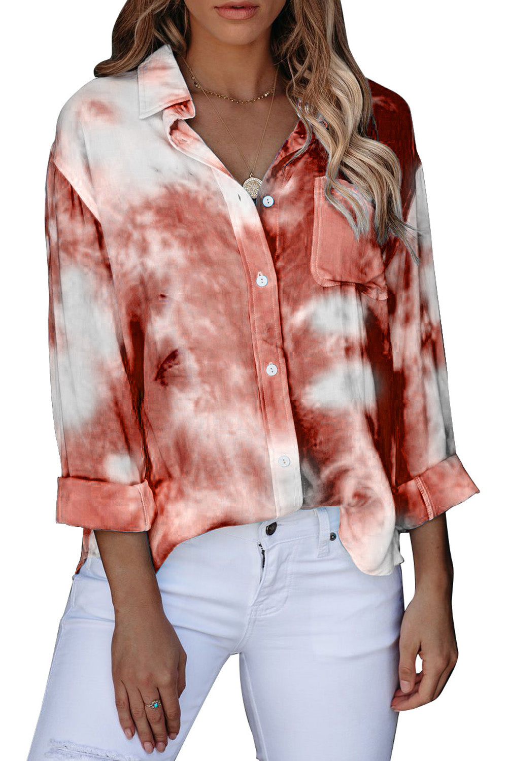 Whirlwind Tie Dye Button Shirt with Pocket