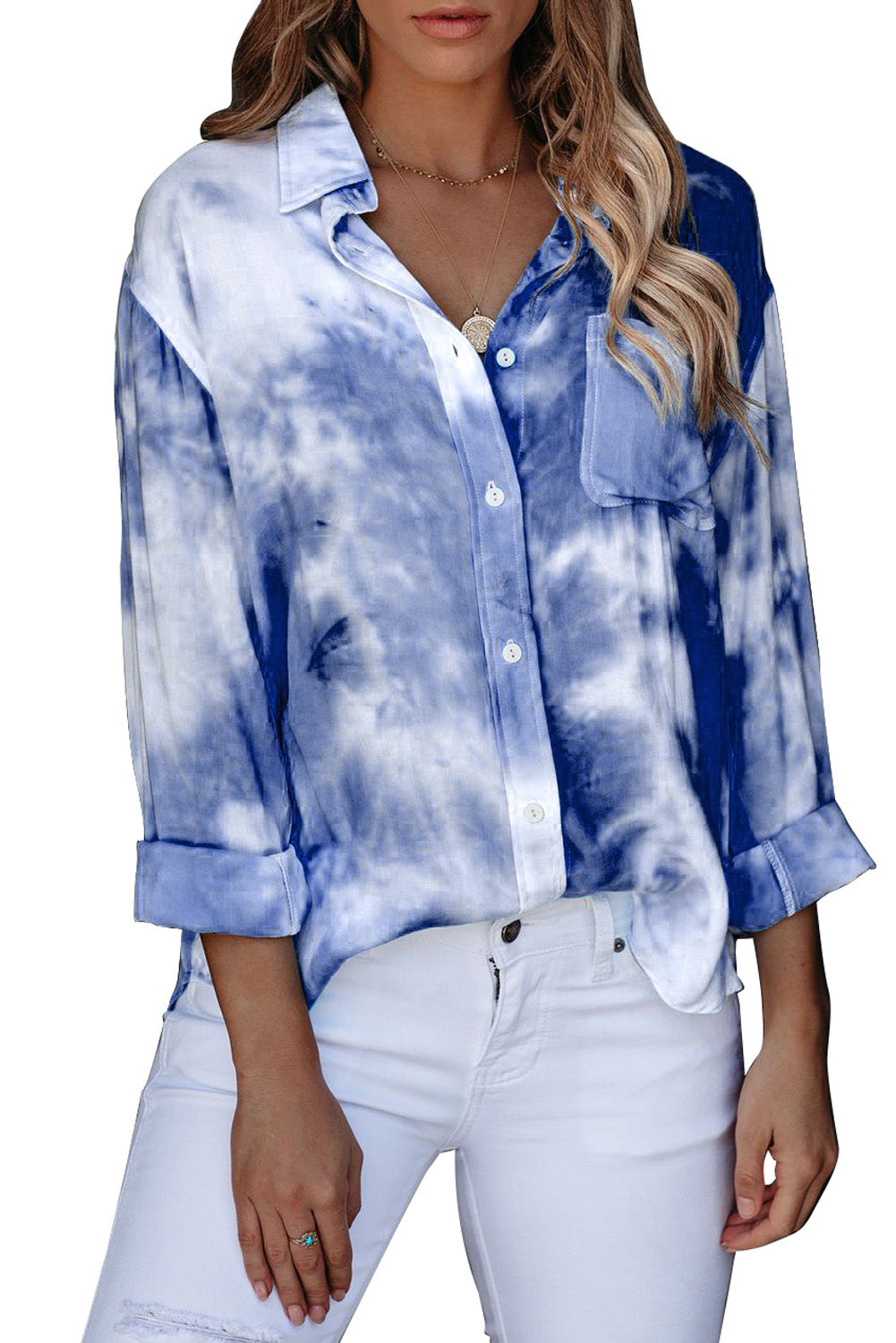 Whirlwind Tie Dye Button Shirt with Pocket