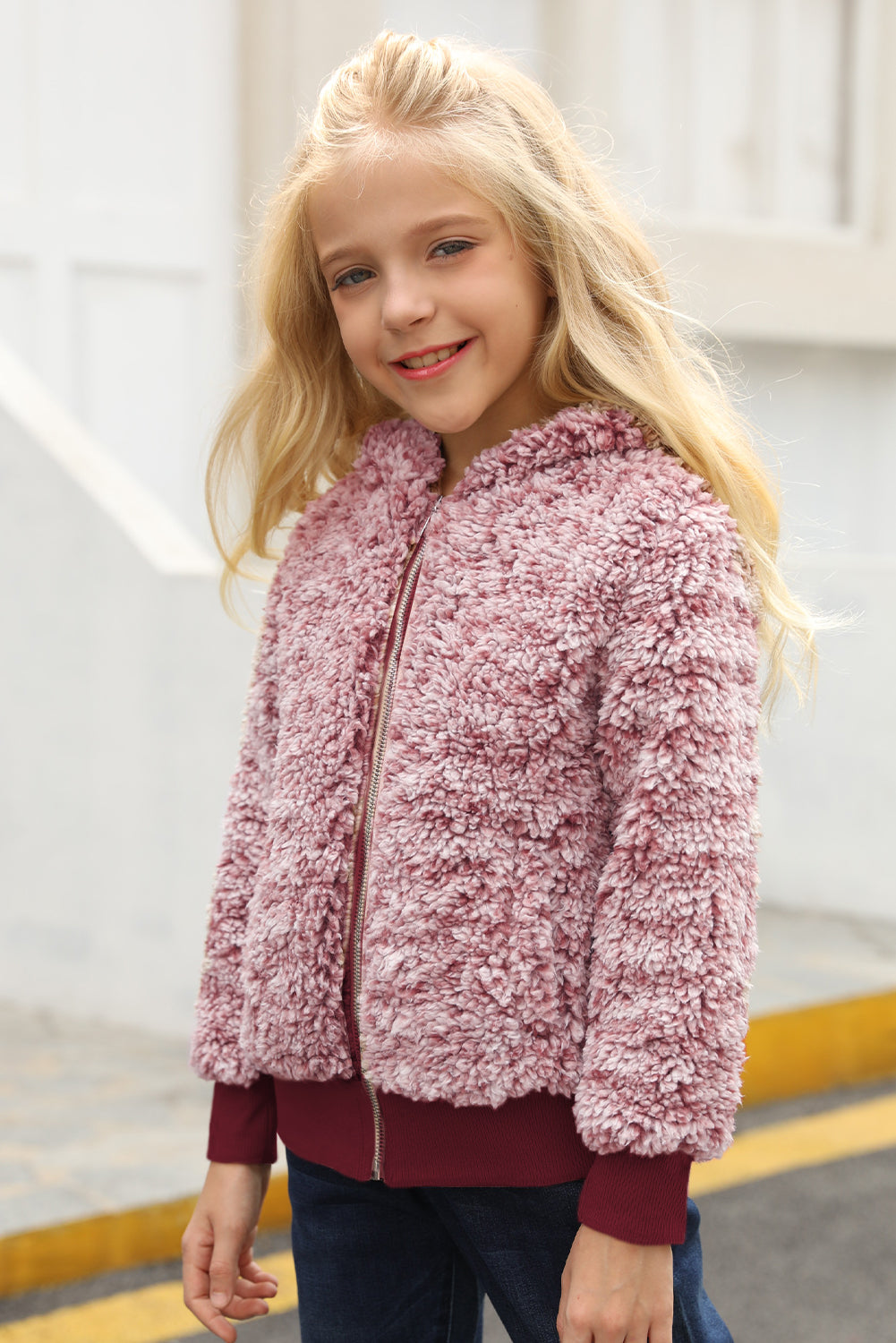 Girls' Faux Fur Bomber Jacket