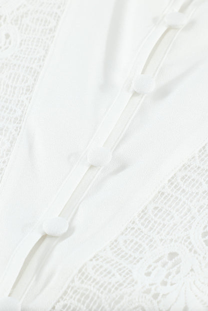 Chemise boutonnée à épissure de dentelle