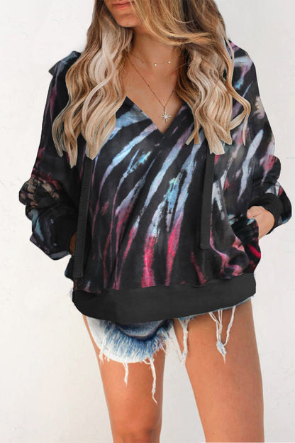 Sudadera tie-dye con bolsillo en algodón