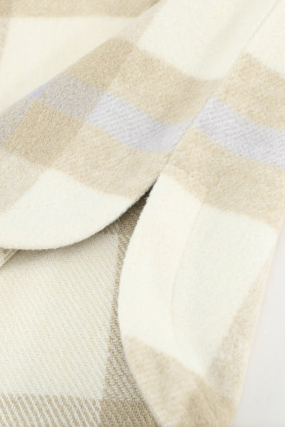 Veste à carreaux avec poche pour femme