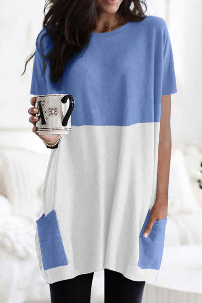 Mini-robe à poches colorblock 