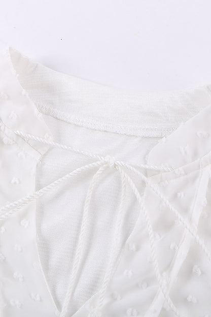 Swiss Dot Tiered Babydoll Mini Dress