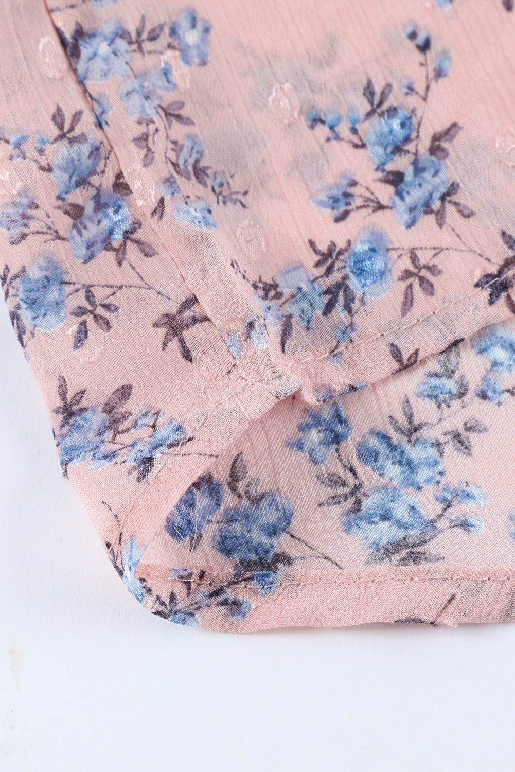 Floral Print Drawstring Long Bell Sleeve Blouse