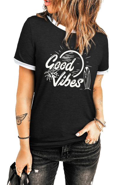 Top de manga corta con cuello redondo