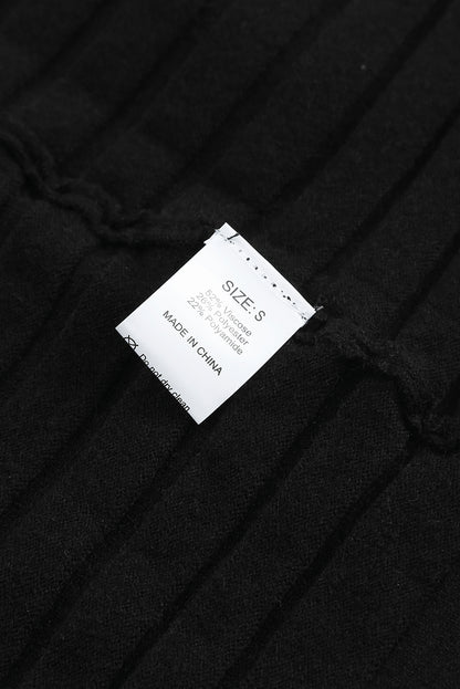 Cárdigan de punto acanalado con frente abierto 