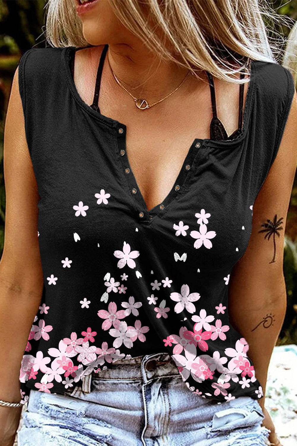 Débardeur uni slim à col en V