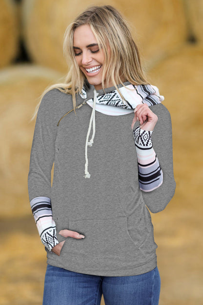 Sweat à capuche avec trou pour le pouce Double Hoods