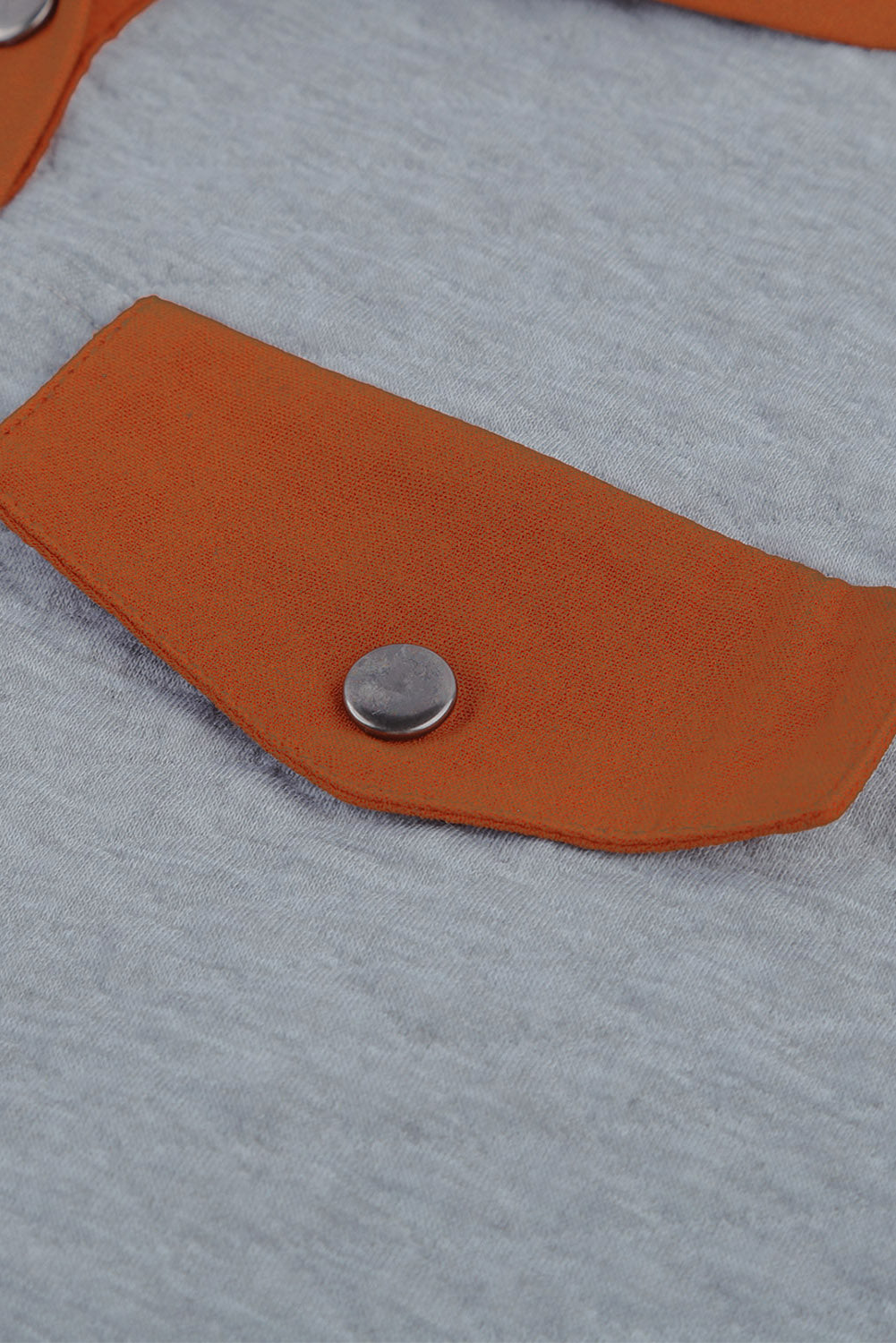 Dark Gray Quilted Snaps Stand Neck Sweatshirt with Fake Front Pocket