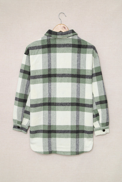 Veste à carreaux avec poche pour femme