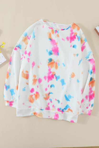 Top extragrande de manga larga con estampado de garabatos