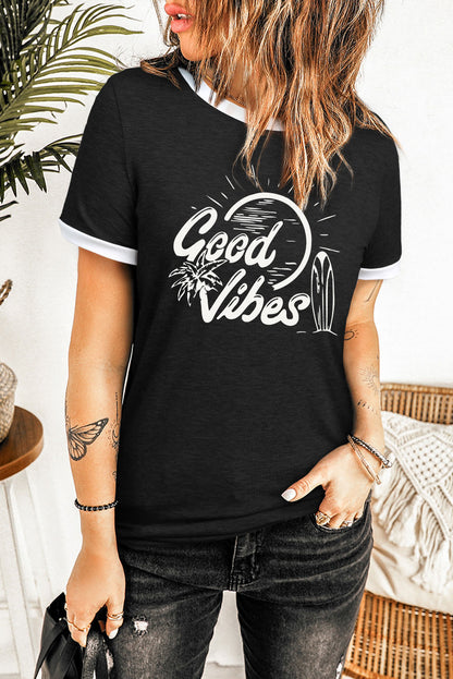 Top de manga corta con cuello redondo