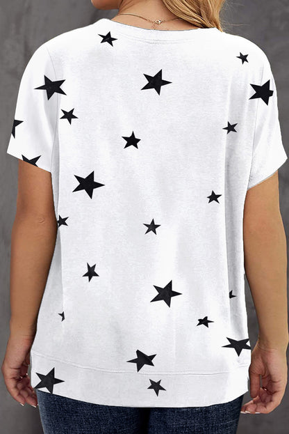 T-shirt ras du cou grande taille à imprimé léopard et éclairs