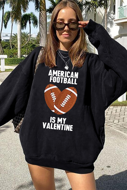 Dark Blue Oversized Solid Drop Shoulder Sweatshirt