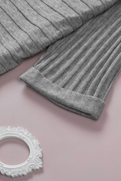 Cárdigan de punto acanalado con frente abierto 