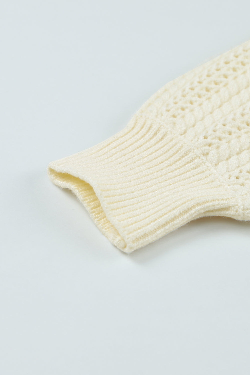 Beige Plain Off Shoulder Knit Pullover Sweater