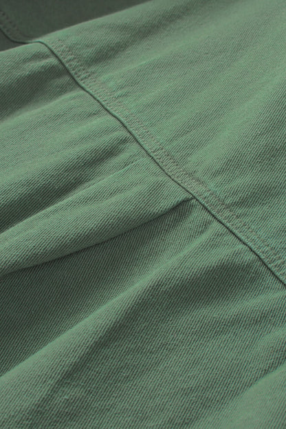 Sky Blue Contrast Leopard Denim Jacket