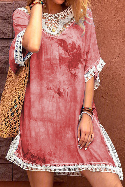 Vestido de playa teñido anudado a crochet 