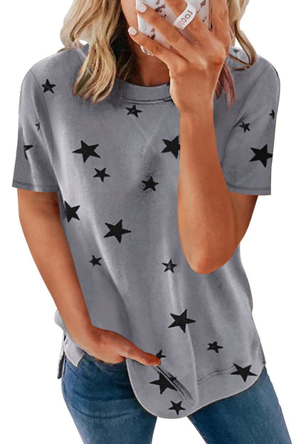 T-shirt ras du cou à imprimé étoiles