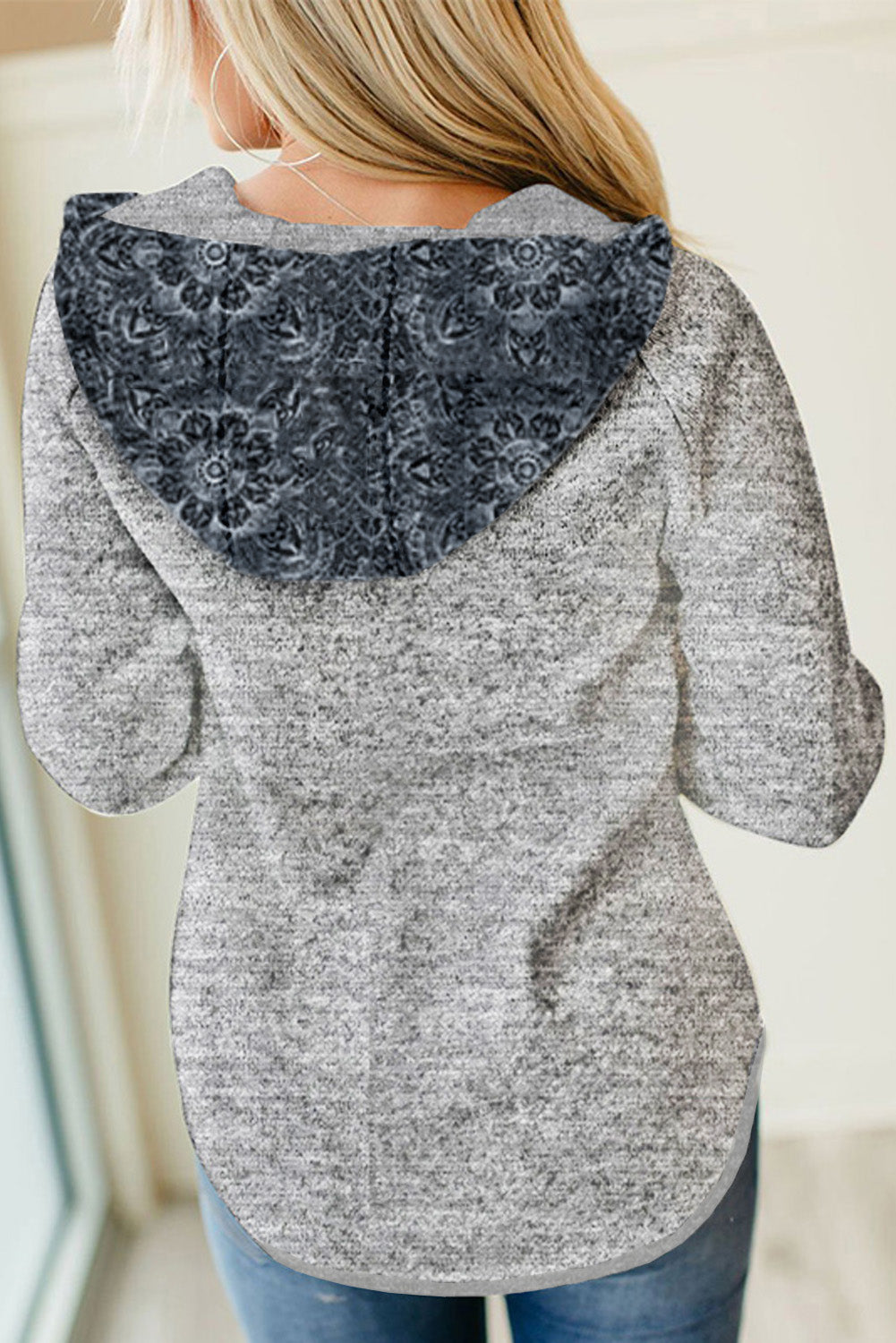 Tribal Print Vintage Pocket Hoodie