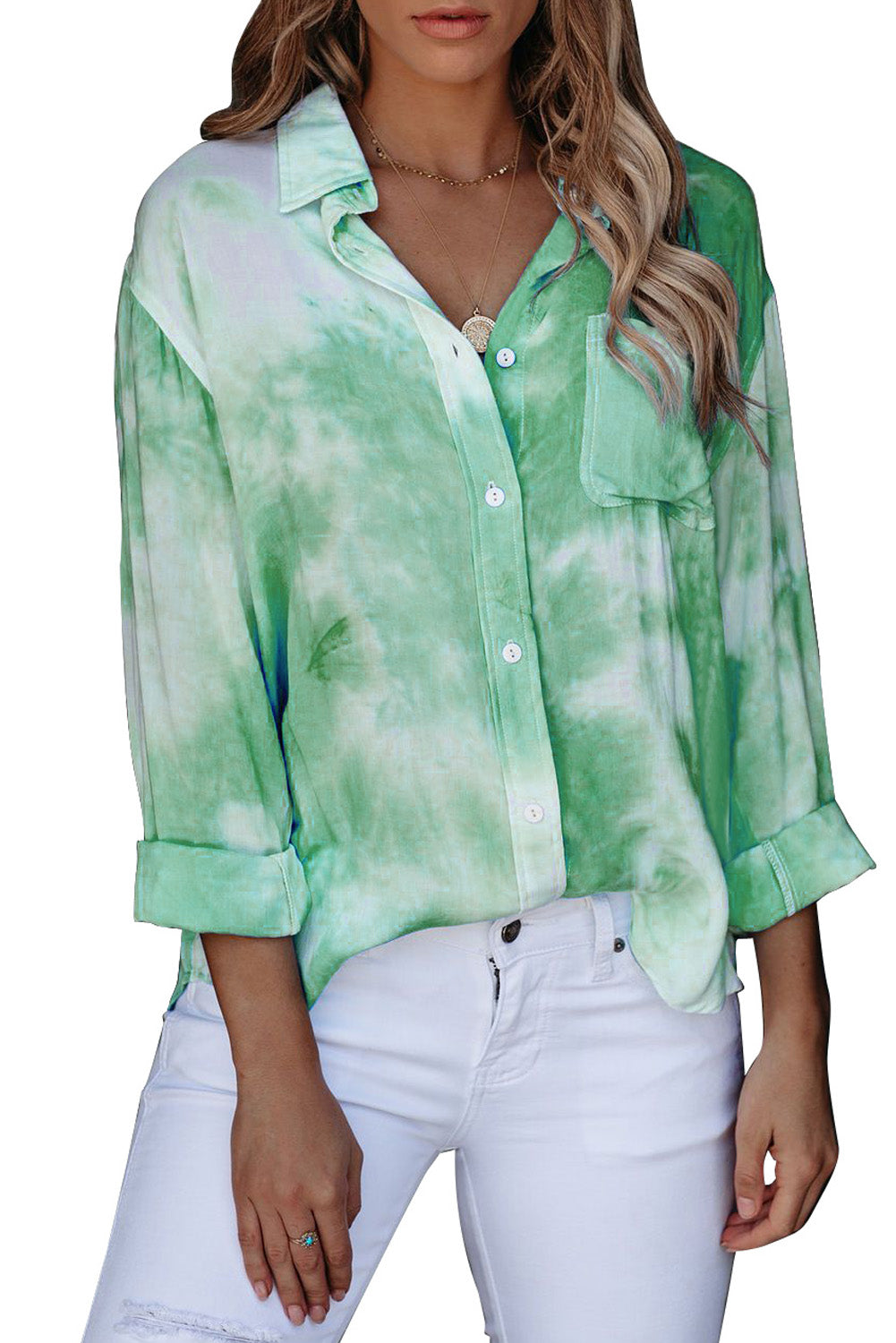 Whirlwind Tie Dye Button Shirt with Pocket