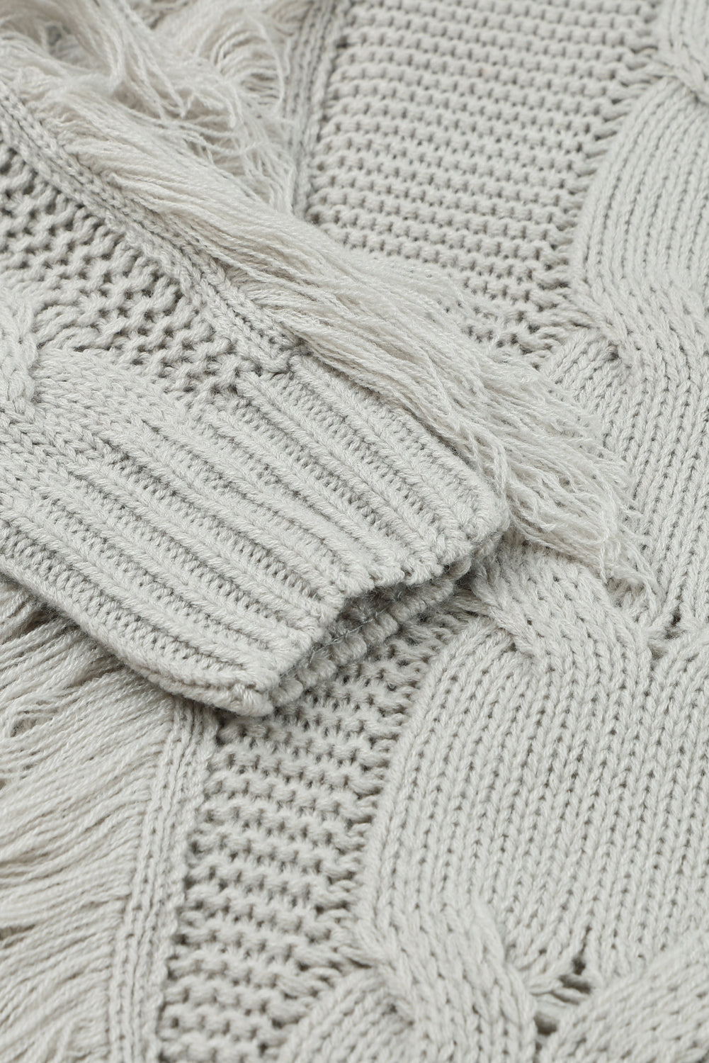 Twist Fringe Casual High Neck Sweater Dress