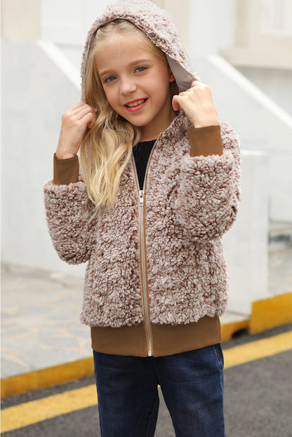 Girls' Faux Fur Bomber Jacket