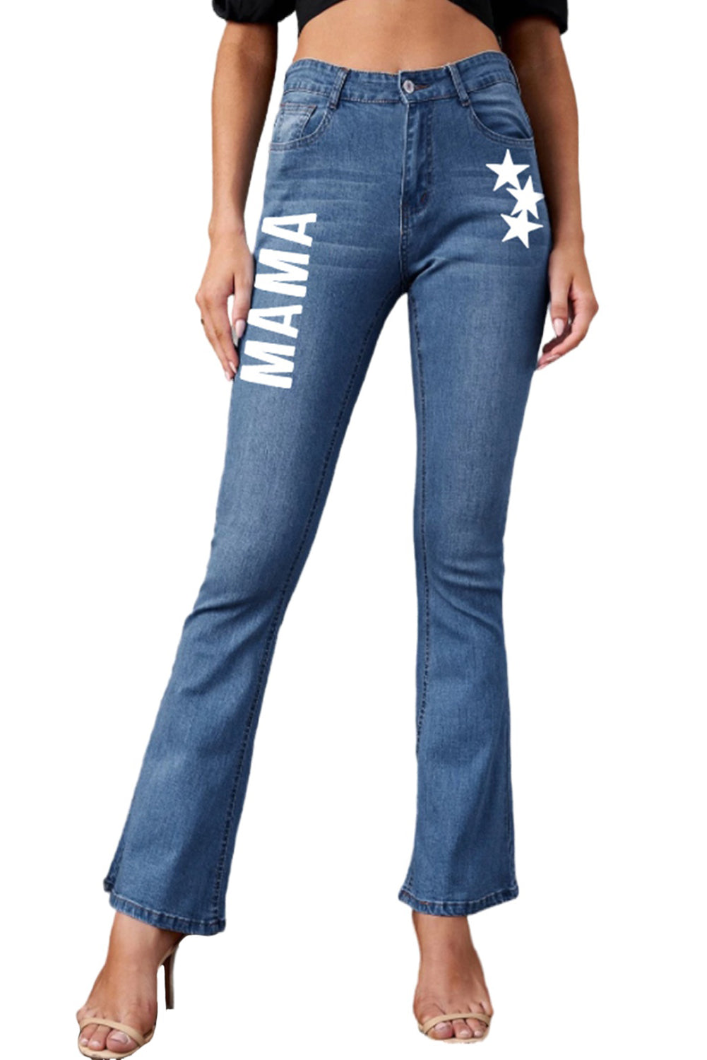 Jeans de pernera ancha vintage lavados