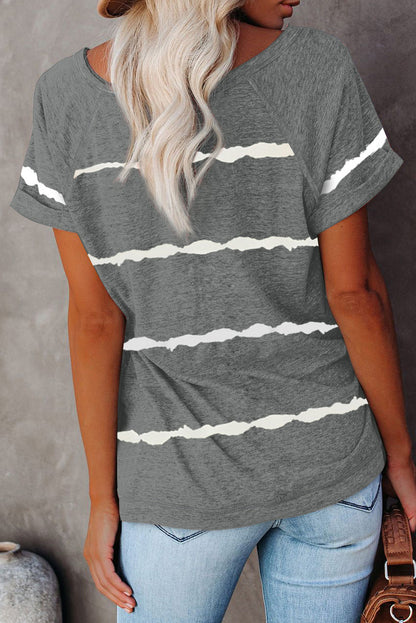 Camiseta holgada con estampado de rayas