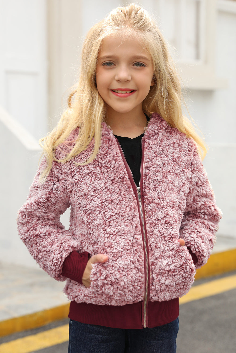 Girls' Faux Fur Bomber Jacket