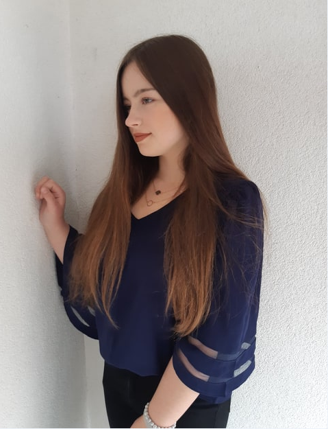 Flare Sleeve V Neck Loose Blouse