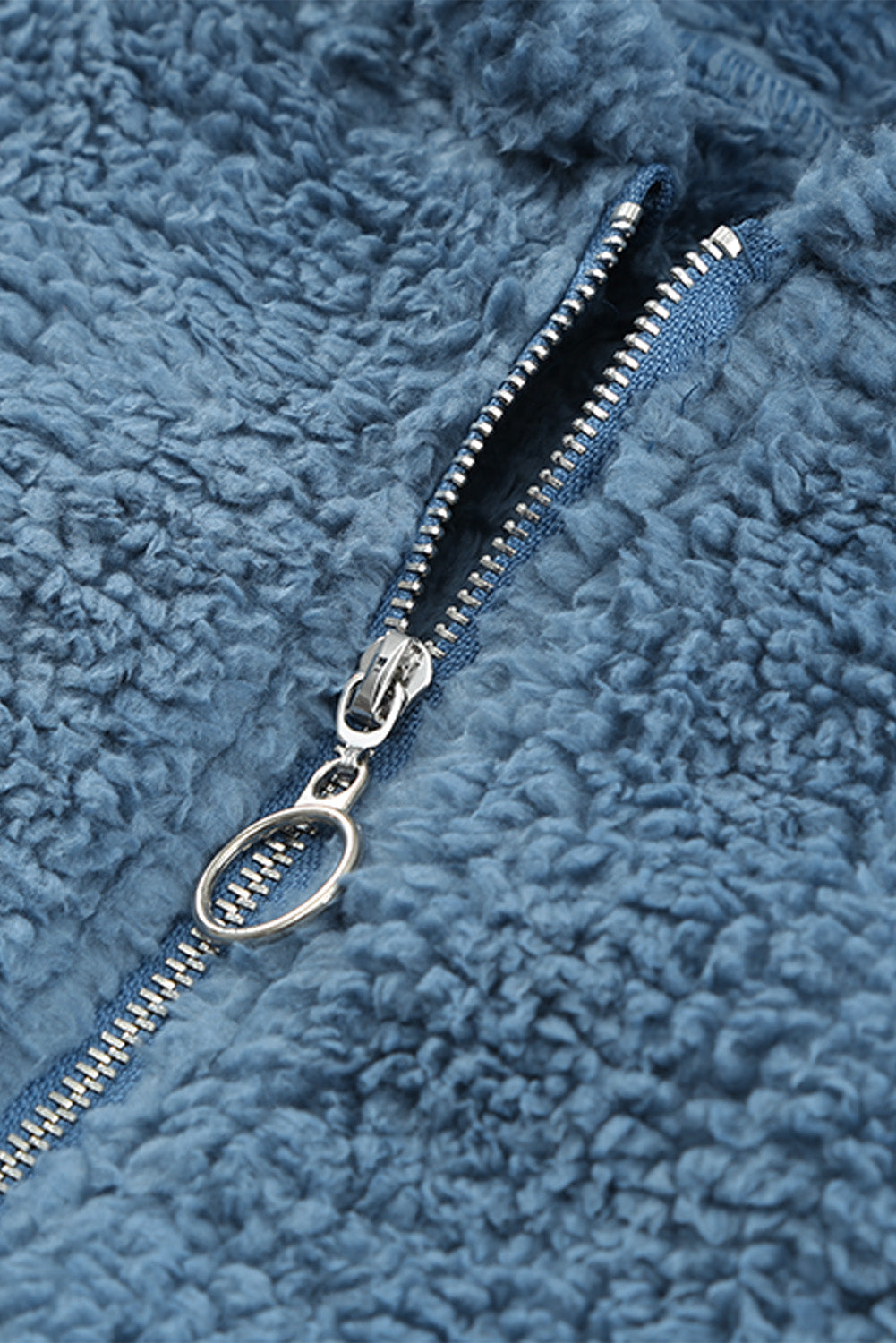 Sweat-shirt à capuche zippé 1/4 en sherpa avec kangourou