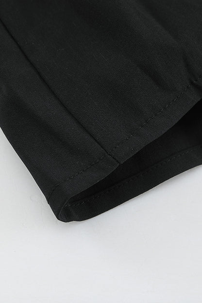 Khaki Bubble Sleeve Split Neck Ruffle Tunic Dress