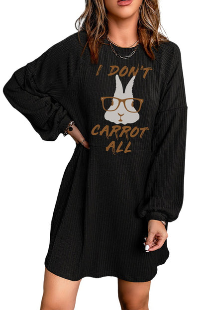 Robe en maille côtelée à col rond et taille empire