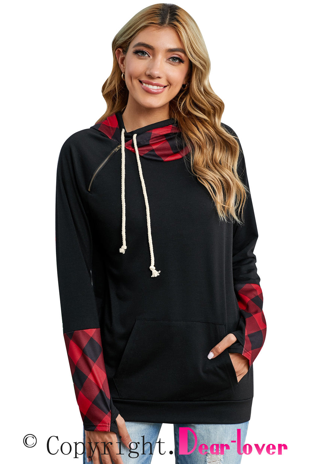 Sweat à capuche avec trou pour le pouce Double Hoods